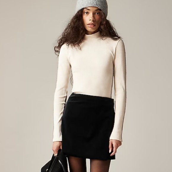 J crew natural Premium rib turtleneck with whipstitch trim - Picture 2 of 4